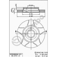 09.5707.75 BREMBO Тормозной диск