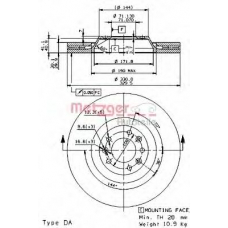 24877 E METZGER Тормозной диск