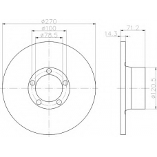 8DD 355 100-291 HELLA Тормозной диск