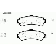 J3611039 NIPPARTS Комплект тормозных колодок, дисковый тормоз