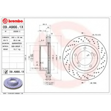 09.A966.1X BREMBO Тормозной диск