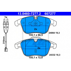 13.0460-7277.2 ATE Комплект тормозных колодок, дисковый тормоз