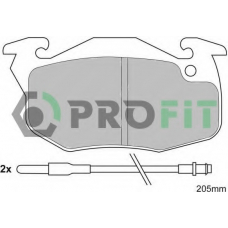 5000-0393 PROFIT Комплект тормозных колодок, дисковый тормоз