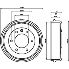 8DT 355 300-041 HELLA PAGID Тормозной барабан