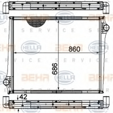 8MK 376 724-611 HELLA Радиатор, охлаждение двигателя