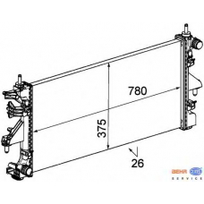 8MK 376 745-091 HELLA Радиатор, охлаждение двигателя