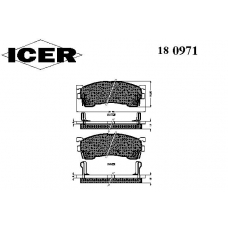 180971 ICER Комплект тормозных колодок, дисковый тормоз