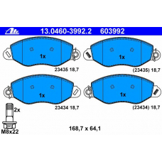 13.0460-3992.2 ATE Комплект тормозных колодок, дисковый тормоз