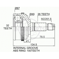 OJ-0840 InterParts Шарнирный комплект, приводной вал