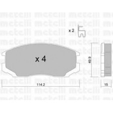 22-0221-1 METELLI Комплект тормозных колодок, дисковый тормоз