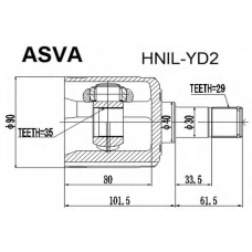 HNIL-YD2 ASVA Шарнирный комплект, приводной вал
