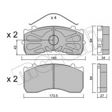 22-0583-1 METELLI Комплект тормозных колодок, дисковый тормоз