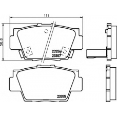 8DB 355 013-831 HELLA Комплект тормозных колодок, дисковый тормоз