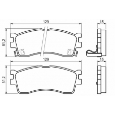 0 986 494 144 BOSCH Комплект тормозных колодок, дисковый тормоз