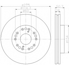 8DD 355 117-051 HELLA Тормозной диск