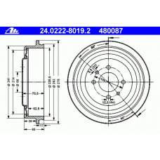 24.0222-8019.2 ATE Тормозной барабан