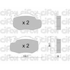 822-037-5 CIFAM Комплект тормозных колодок, дисковый тормоз