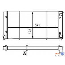 8MK 376 713-304 HELLA Радиатор, охлаждение двигателя