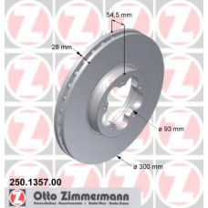 250.1357.00 ZIMMERMANN Тормозной диск