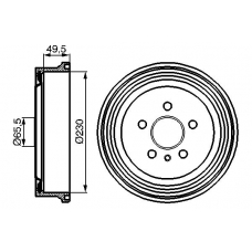 0 986 477 104 BOSCH Тормозной барабан