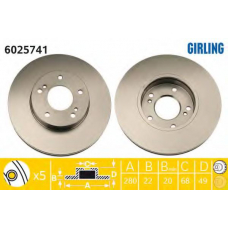 6025741 GIRLING Тормозной диск
