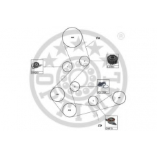 SK-1078AQ1 OPTIMAL Водяной насос + комплект зубчатого ремня