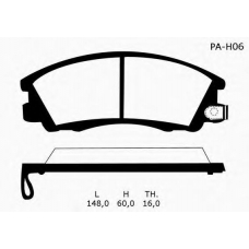 J PA-H06AF JAPANPARTS Комплект тормозных колодок, дисковый тормоз