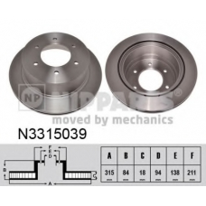 N3315039 NIPPARTS Тормозной диск