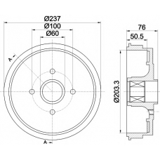 61323 PAGID Тормозной барабан