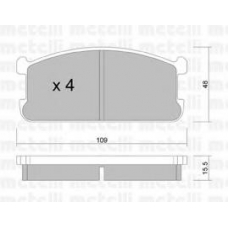 22-0480-0 METELLI Комплект тормозных колодок, дисковый тормоз