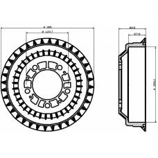 8DT 355 301-991 HELLA PAGID Тормозной барабан