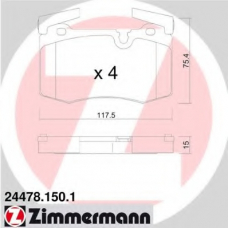 24478.150.1 ZIMMERMANN Комплект тормозных колодок, дисковый тормоз