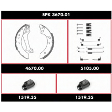 SPK 3670.01 REMSA Комплект тормозов, барабанный тормозной механизм