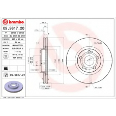 09.9817.20 BREMBO Тормозной диск