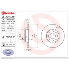 08.A915.10 BREMBO Тормозной диск