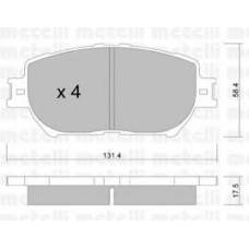 22-0751-0 METELLI Комплект тормозных колодок, дисковый тормоз