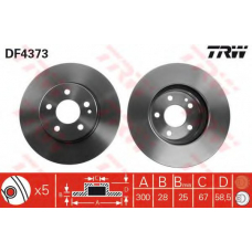 DF4373 TRW Тормозной диск