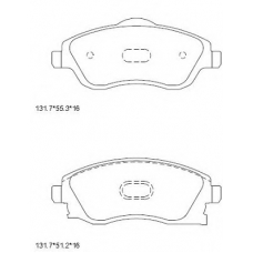 KD9715 ASIMCO Комплект тормозных колодок, дисковый тормоз