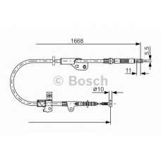 1 987 477 755 BOSCH Трос, стояночная тормозная система