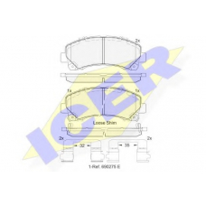 182082 ICER Комплект тормозных колодок, дисковый тормоз