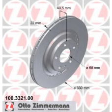 100.3321.00 ZIMMERMANN Тормозной диск