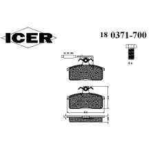 180371-700 ICER Комплект тормозных колодок, дисковый тормоз