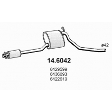 14.6042 ASSO Средний глушитель выхлопных газов