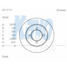BR-6704 KAVO PARTS Тормозной диск