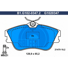 B1.G102-0347.2 GALFER Комплект тормозных колодок, дисковый тормоз