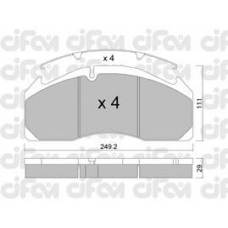 822-593-0 CIFAM Комплект тормозных колодок, дисковый тормоз