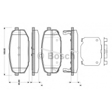 0 986 TB3 126 BOSCH Комплект тормозных колодок, дисковый тормоз