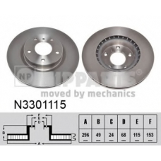 N3301115 NIPPARTS Тормозной диск