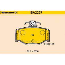 BA2227 BARUM Комплект тормозных колодок, дисковый тормоз