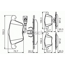 0 986 495 356 BOSCH Комплект тормозных колодок, дисковый тормоз